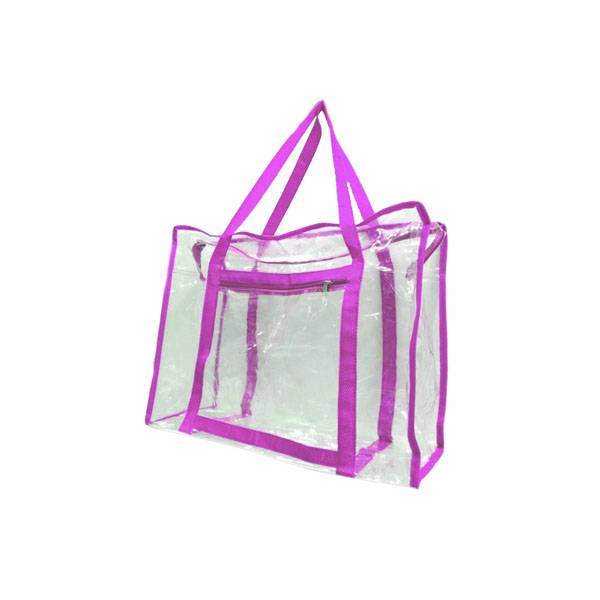 Ver Ecobag em PVC Cristal Grande Alças Rosas3