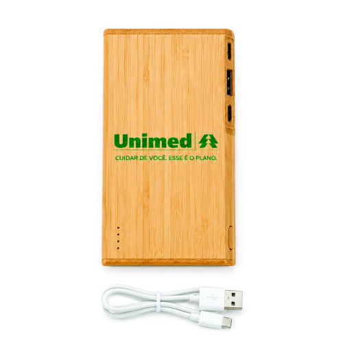 Bateria Portátil em Bambu Personalizada