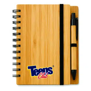 Bloco de Anotações com Capa de Bambu