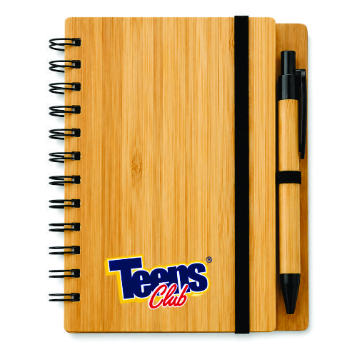 Bloco de Anotações com Capa de Bambu