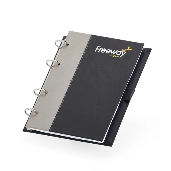 Caderno Fichário de Couro Sintético