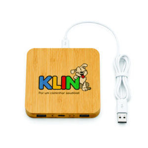Carregador Portátil em Bambu Personalizado