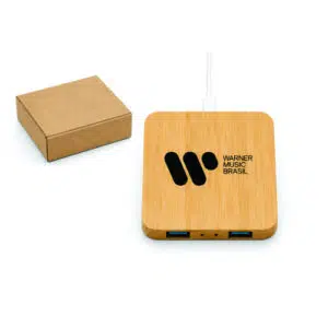Carregador Portátil em Bambu Personalizado