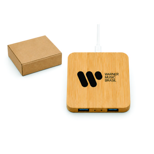 Carregador Portátil em Bambu Personalizado