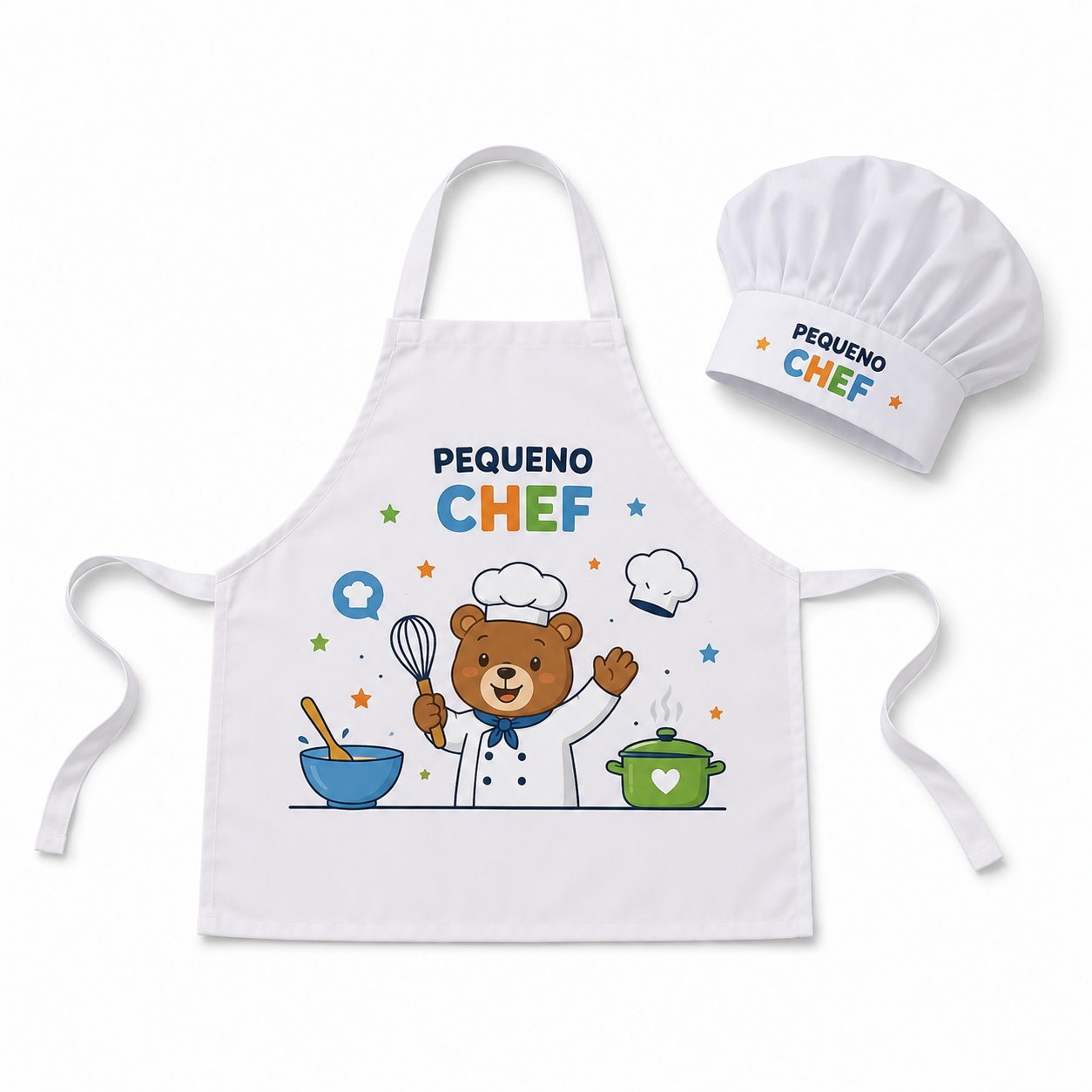 Kit Avental e Touca Infantil Personalizado