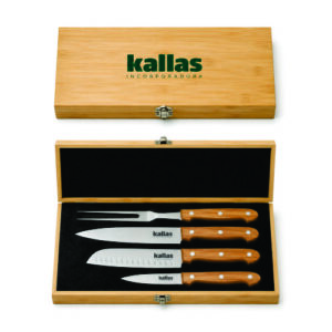 Kit Churrasco com Caixa Bambu Personalizado