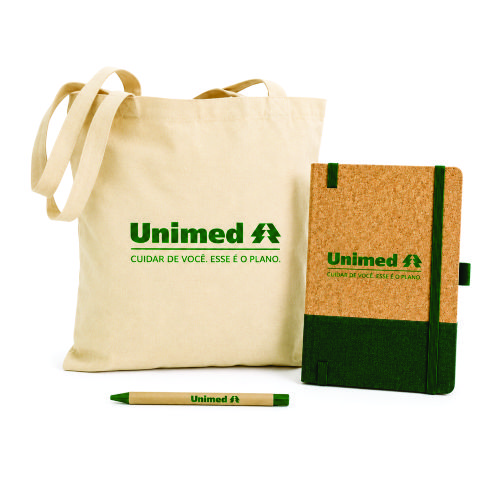 Kit Ecológico Ecobag e Agenda Cortiça