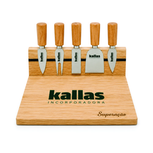 Kit Queijo em Madeira Personalizado