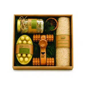 Kit Spa com Massageador de Madeira