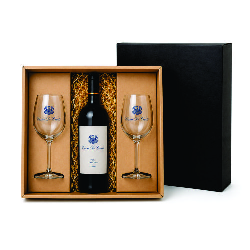 Kit Vinho com Taças Personalizadas
