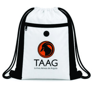Sacola tipo Mochila com Bolso Frontal Personalizada