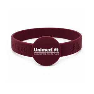 Pulseira de silicone com brasão circular