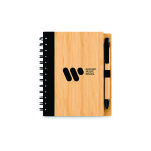 Bloco de Anotação Com Caneta Personalizado Bambu