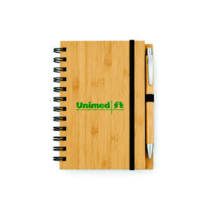 Caderneta Com Caneta Em Bambu Personalizada Para Brinde