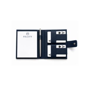 Porta-Baralho Couro Azul Marinho Personalizado