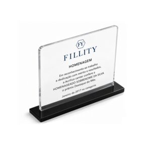 Placa De Homenagem Em Acrílico Personalizada