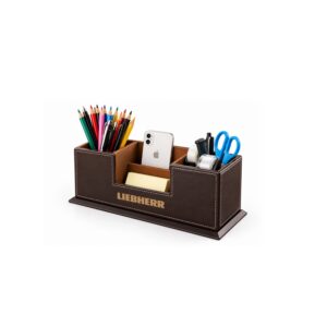 Organizador de Mesa em Couro com Porta Canetas Personalizado