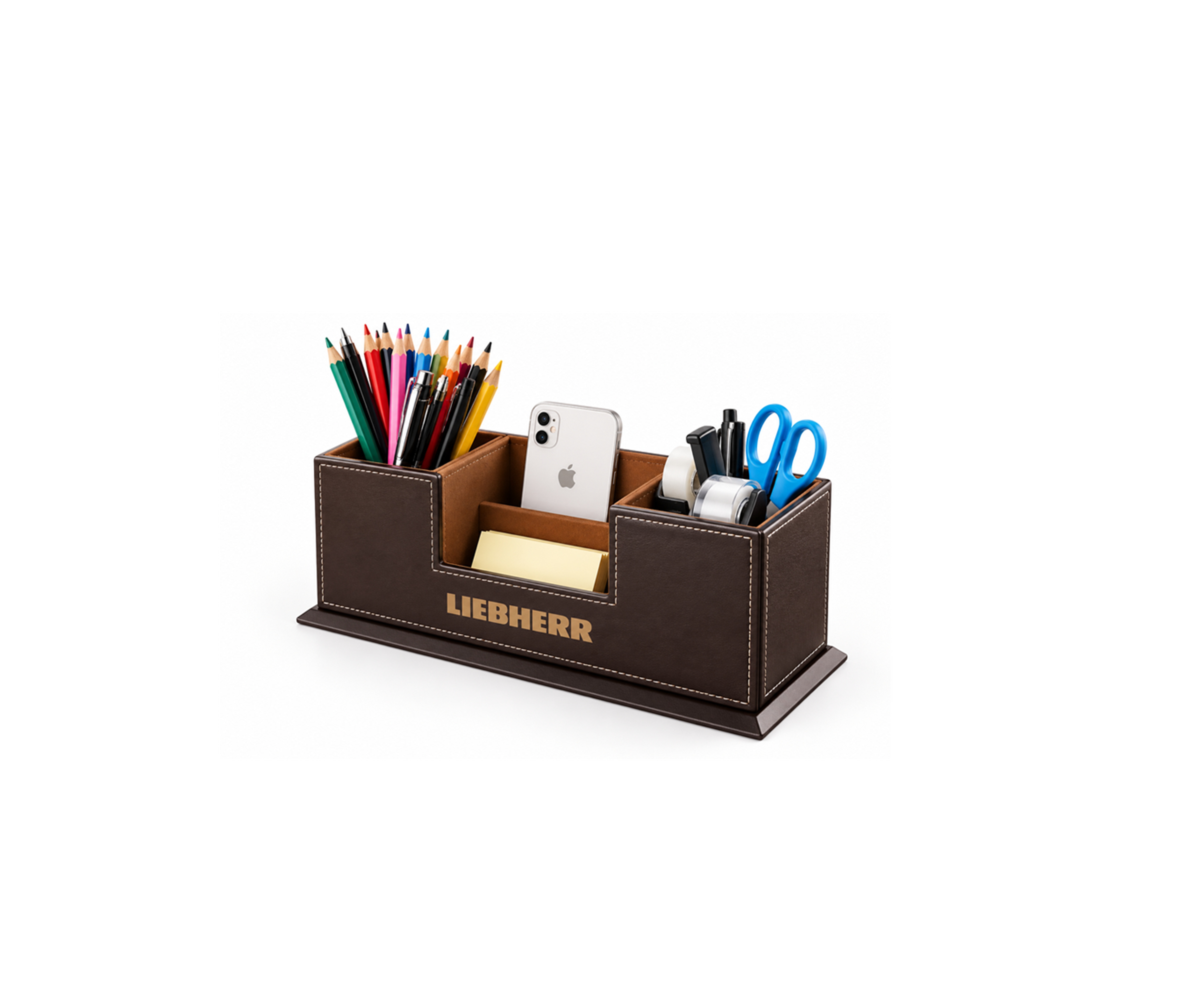Organizador de Mesa em Couro com Porta Canetas Personalizado